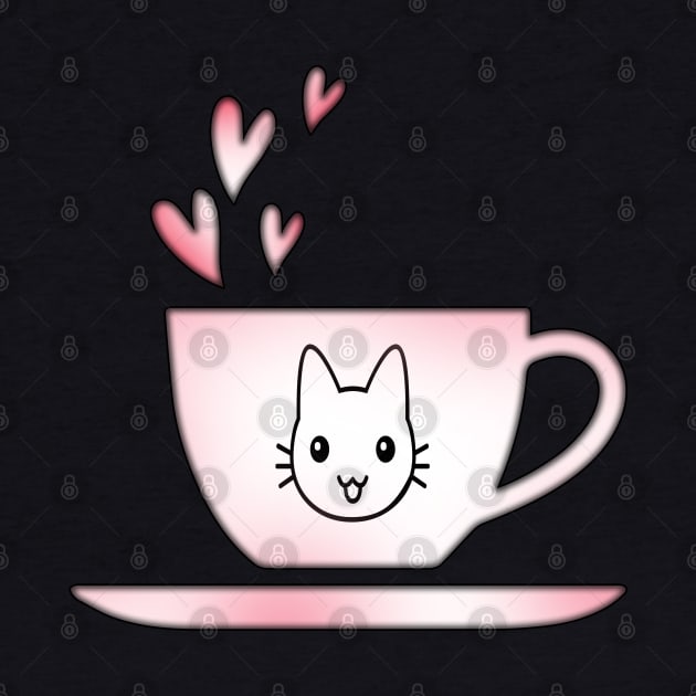 Awesome Funny coffee cup, coffee lovers gift, coffee gift, coffee cozy, birthday, cafeteria’s stickers, fashion Design, restaurants and laptop stickers, lovely coffee cup with Kitty cat inside by PowerD